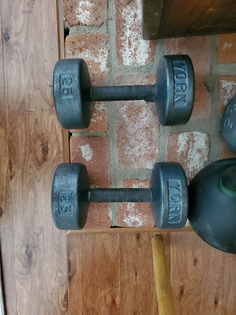 2x 25lb Dumbells Weights 