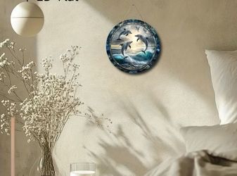 Wood Dolphin Wall Decor