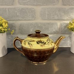 Brown & Gold Sadler Collectible Vintage Teapot - Tea Party - Simi
