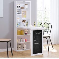 HOMCOM White Fold-Out Convertible Writing Table