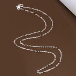NEW 925 Silver Plated Rolo Cable Chain Link 18” Necklace