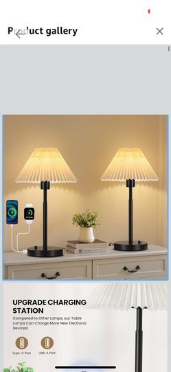 BEDSIDE TABLE LAMP SET OF 2
