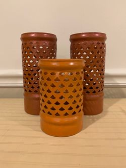3 Metal candle holders
