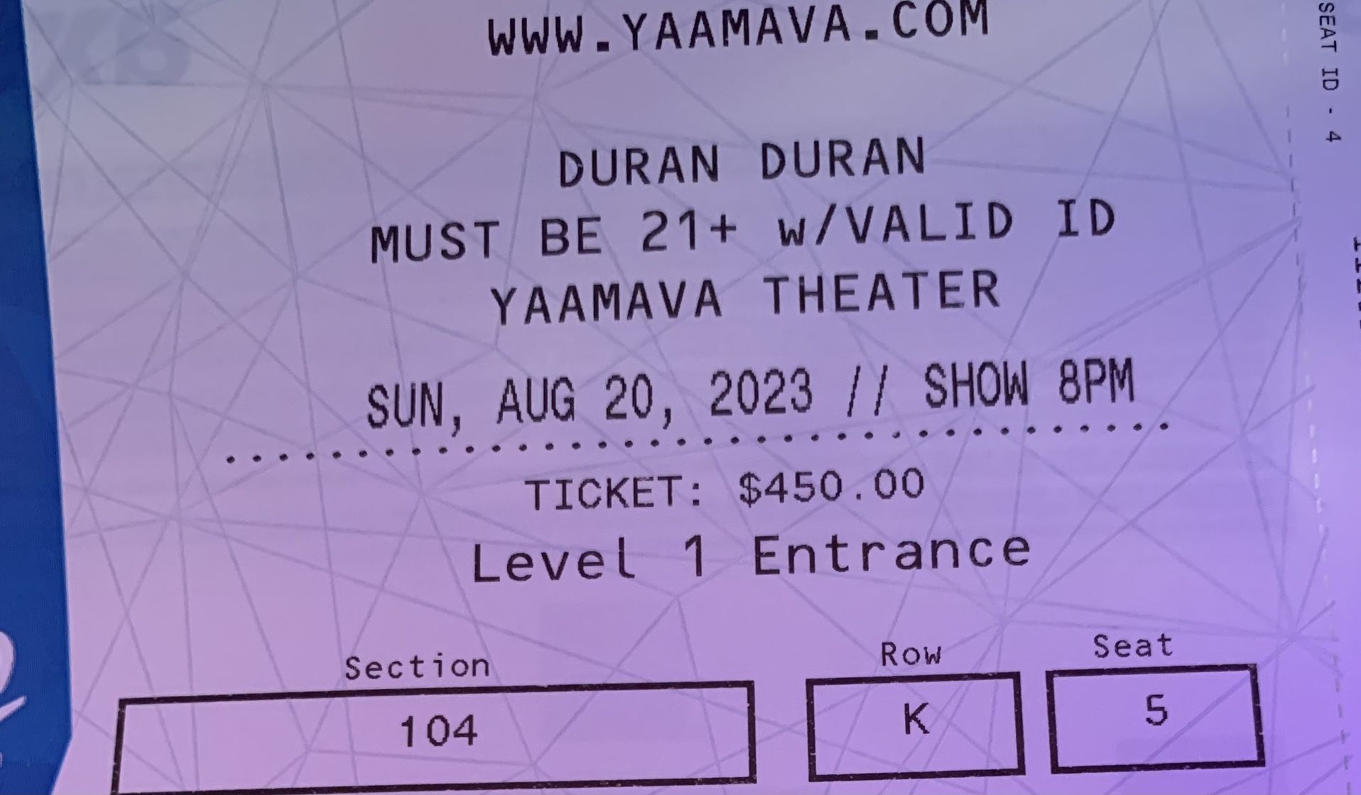 2 Duran Duran Tickets For Tonight