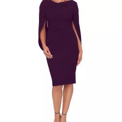 Betsy & Adam Caped Sheath Dress Women’s Size 8