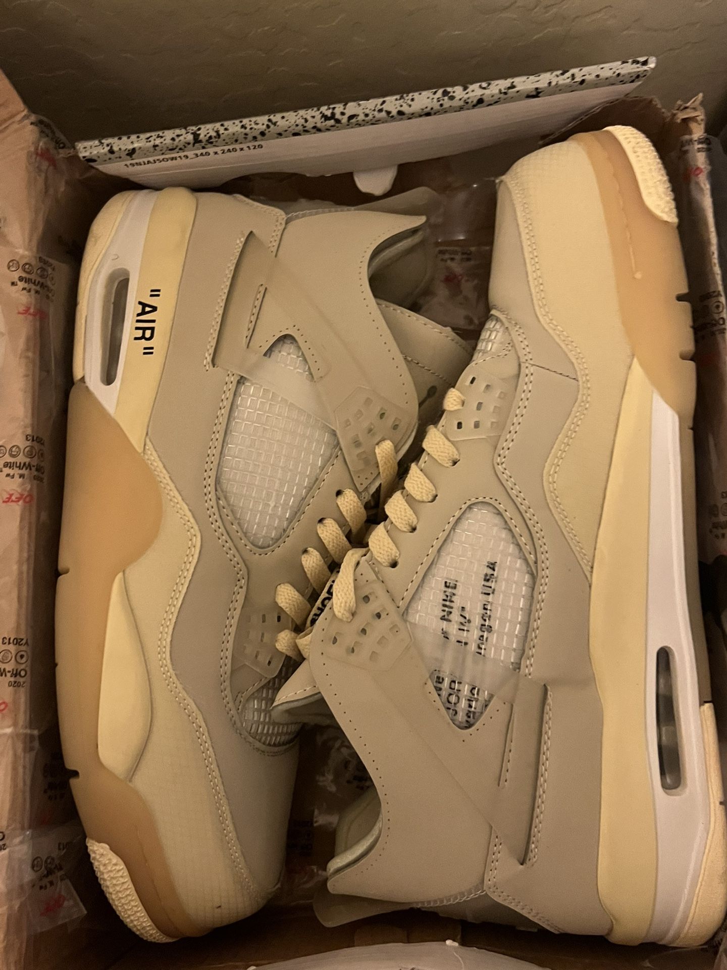 Men’s Authentic Retro Off White Jordan 4 Size 12