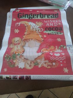 Diamond painting gingerbread gnome