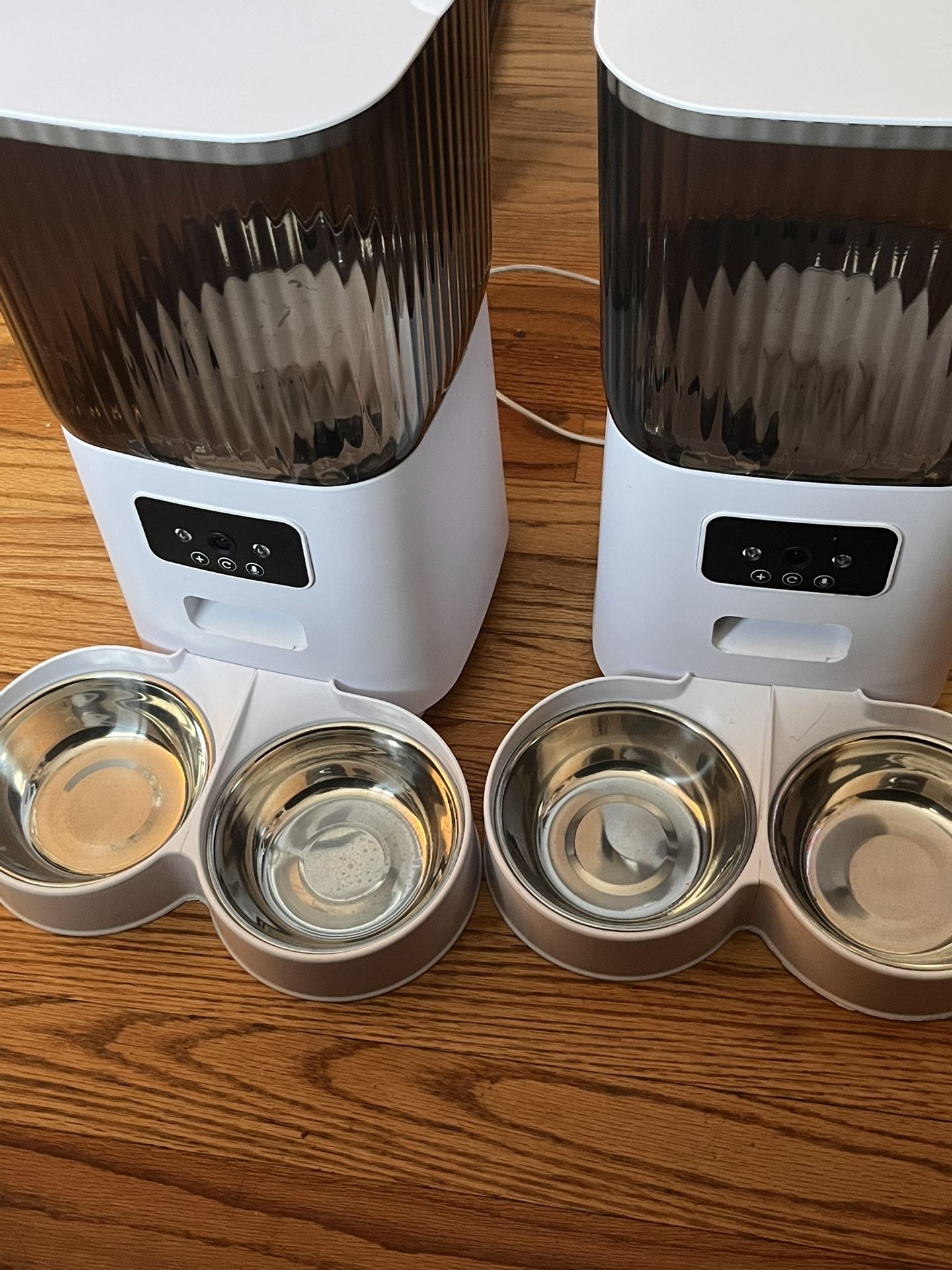 Two double pet feeders