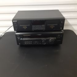 SONY   STEREO  RECEIVER  AND  DUAL  CASSETTE  DECK