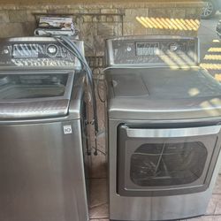 LG Wave Force Washer and True Steam Gas Dryer