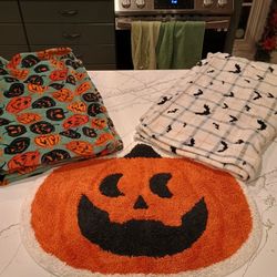Halloween Blankets And Bath Rug
