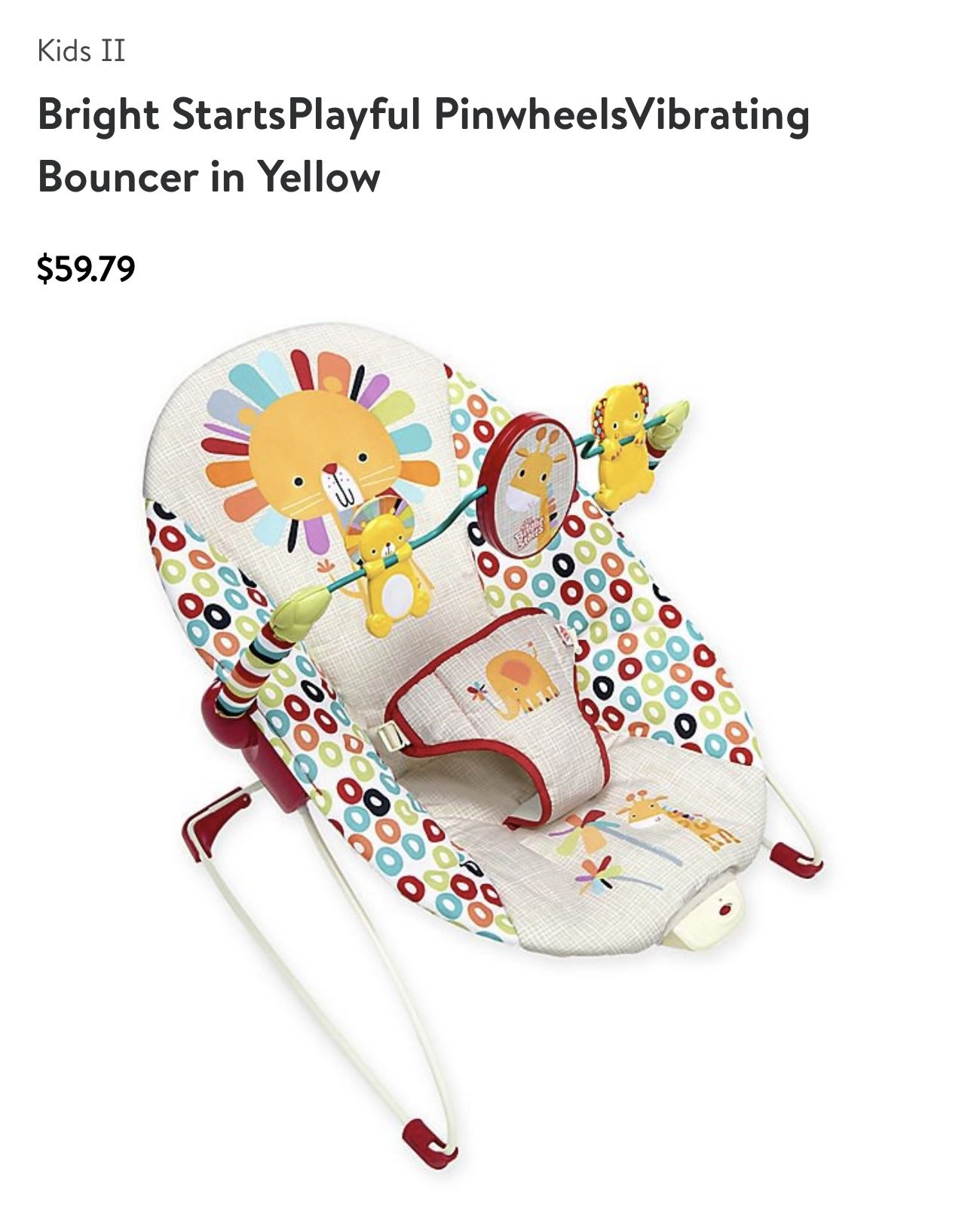 Baby Bouncer  Bring StartsPlayful  Pinwheelvibrating  $15