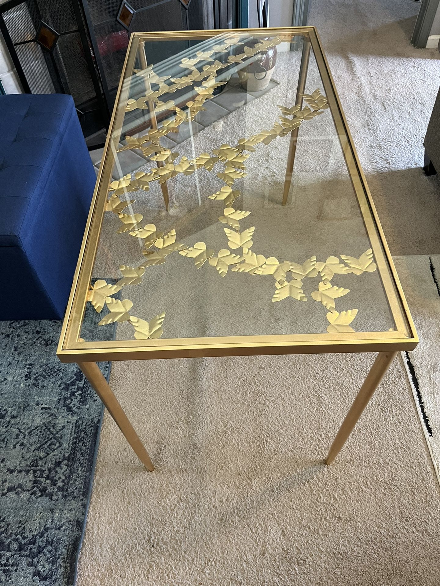 Rosalia Glass Butterfly Writing Desk
