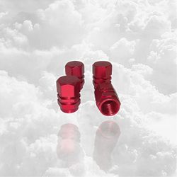 4pc Universal Car Tire/Wheel Aluminum Valve Stem Caps Red