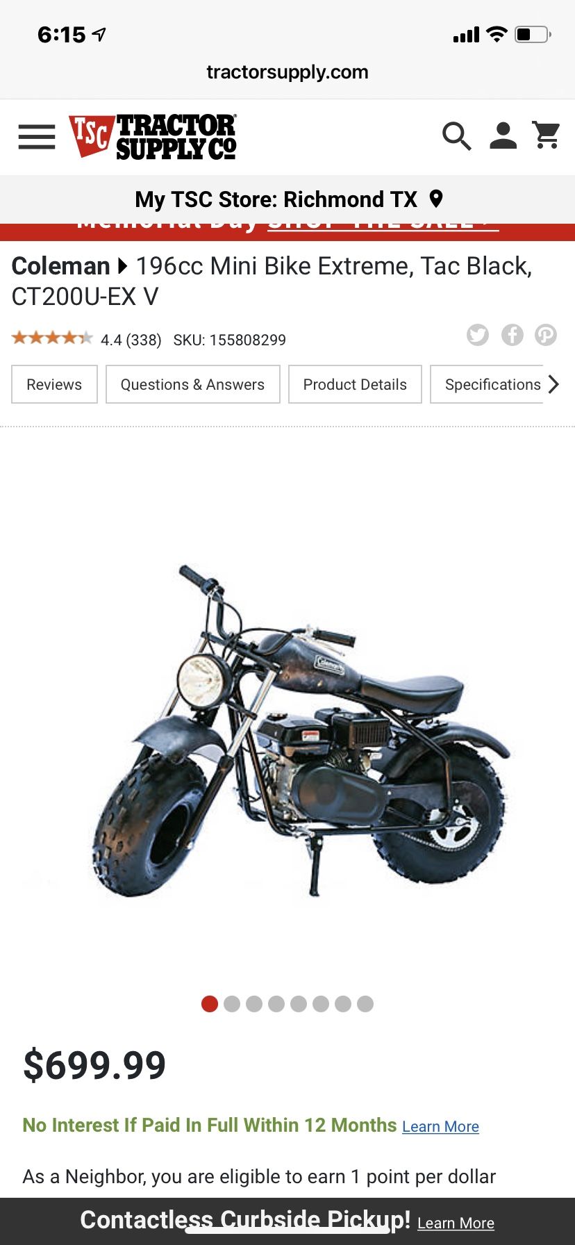 2021 coleman mini bike CT200U-EX V