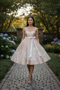 Alfred Angelo Size 8 Champagne A line dress