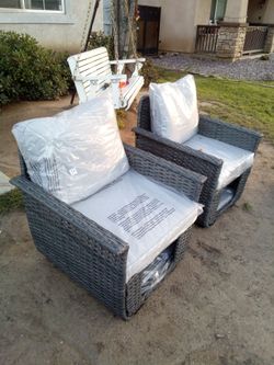 Two-piece patio chair set outdoor patio furniture underneath storage patio chairs pet friendly patio set 🆕🚚🚎🆕