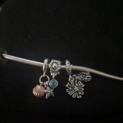 Blue Topaz December Birthday Authentic Pandora Dangling Charm 