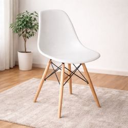 4 white modern dining chairs