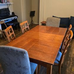 Wood Dining Room Table With 6 Chairs 