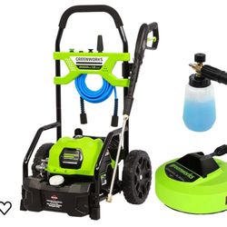 Greenworks 2000 PSI (1.2 GPM) Pressure Washer with 12” Surface Cleaner and Premium Foam Cannon

