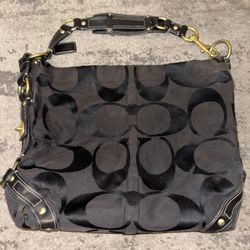 Coach Black And Grey Hobo Bag 