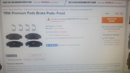 Front brake pads 09 civic si