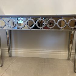 Mirrored Silver Console Table