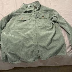 Green Corduroy Button Up (M)