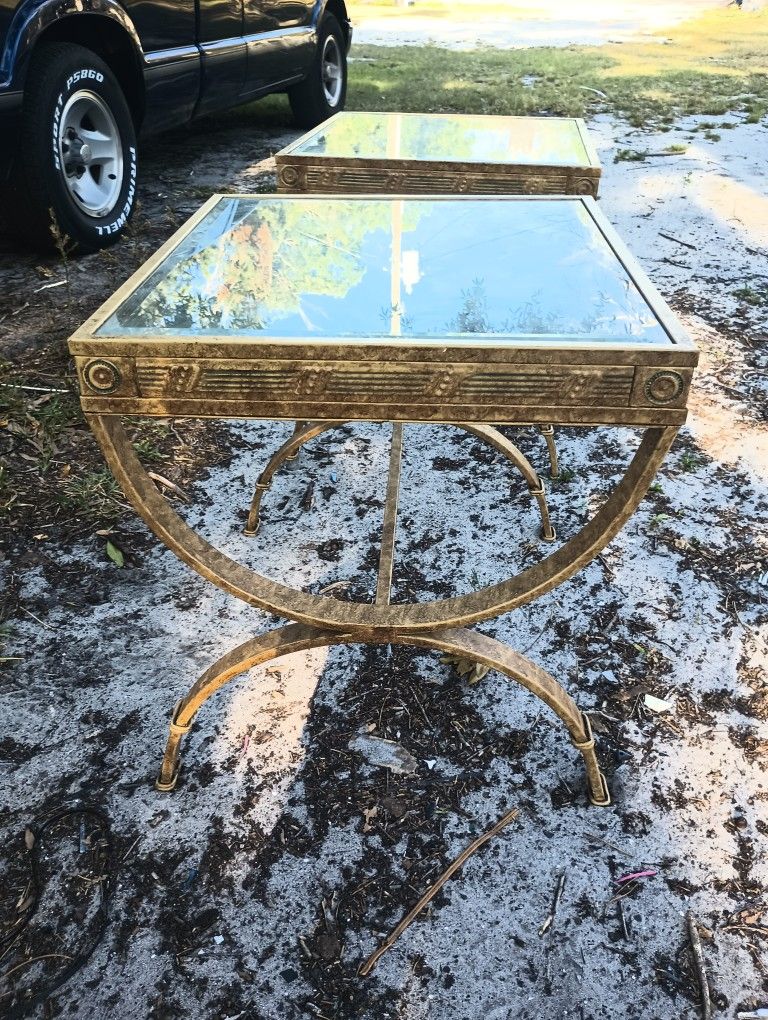 Two Glass Coffee In End Tables