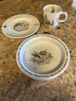 Peter Rabbit Bowl, Plate  & Cup