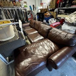 Leather Section Sofa