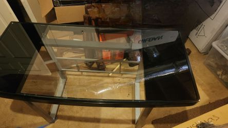 Modern desk w/gradient tempered glass