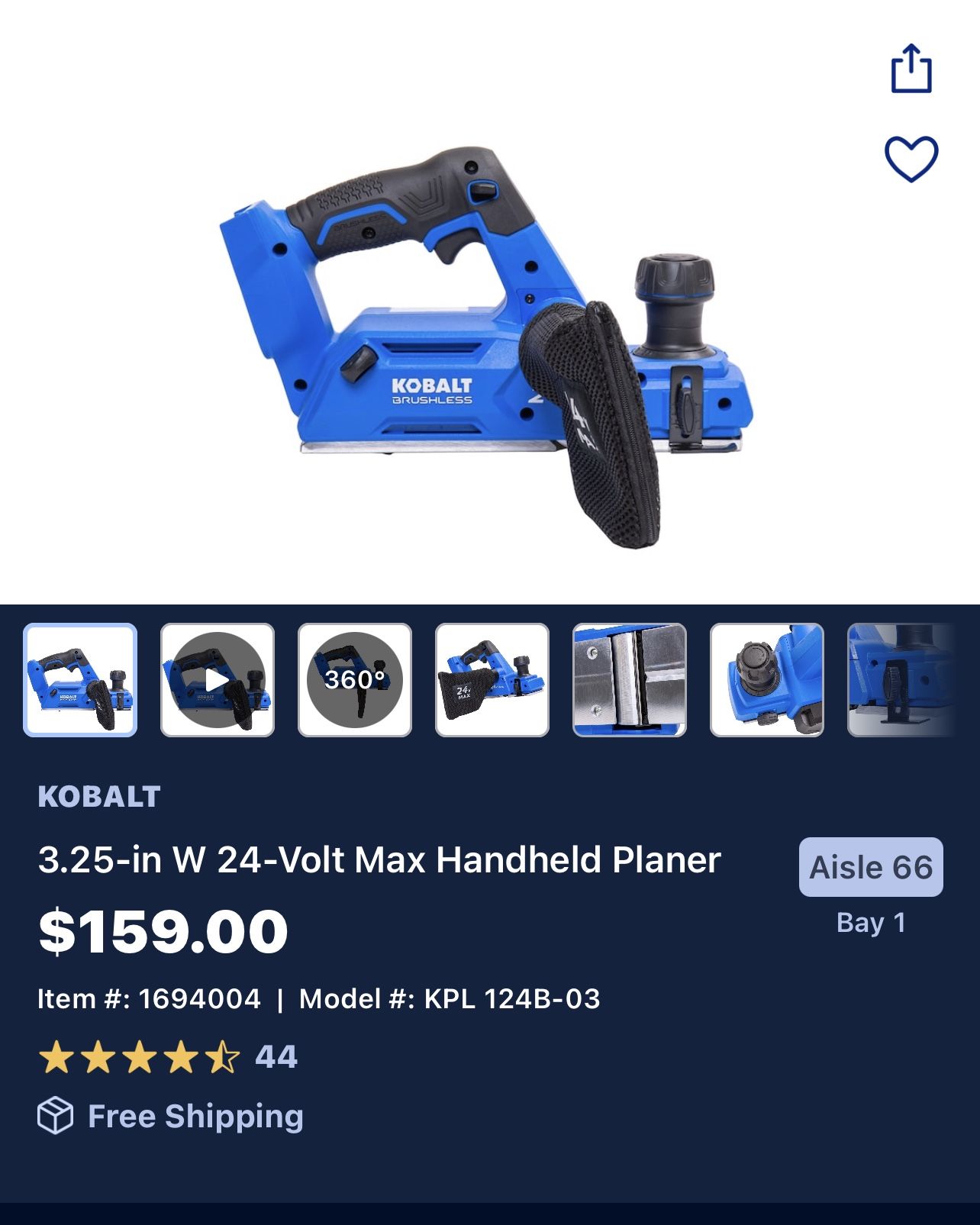 Kobalt 24v planer sale