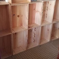 Wood Wine Boxes - Use For Pantry Storage