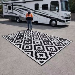 NEW 9x12 Feet XL Size Waterproof Camping Patio Deck Floor Mat RV Beach Park Carpet Area Rug Foldable With Carrying Bag 