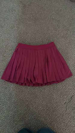 Burgundy Pleated Mini Skirt