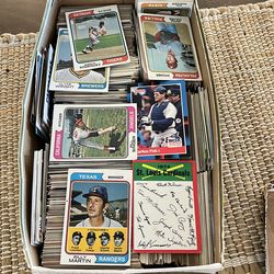 Shoe box of vintage cards