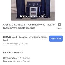 Ashton home theater system 2000 wats used with extra HTD woofer