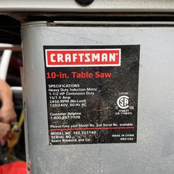 Craftsman Table Saw