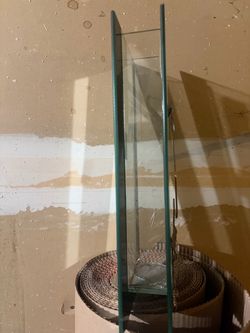 Tall Glass Vase with Metal Frame