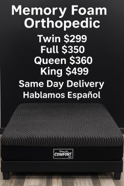 🛌 Queen Mattress Memory Foam + Box Spring – Free Delivery Today