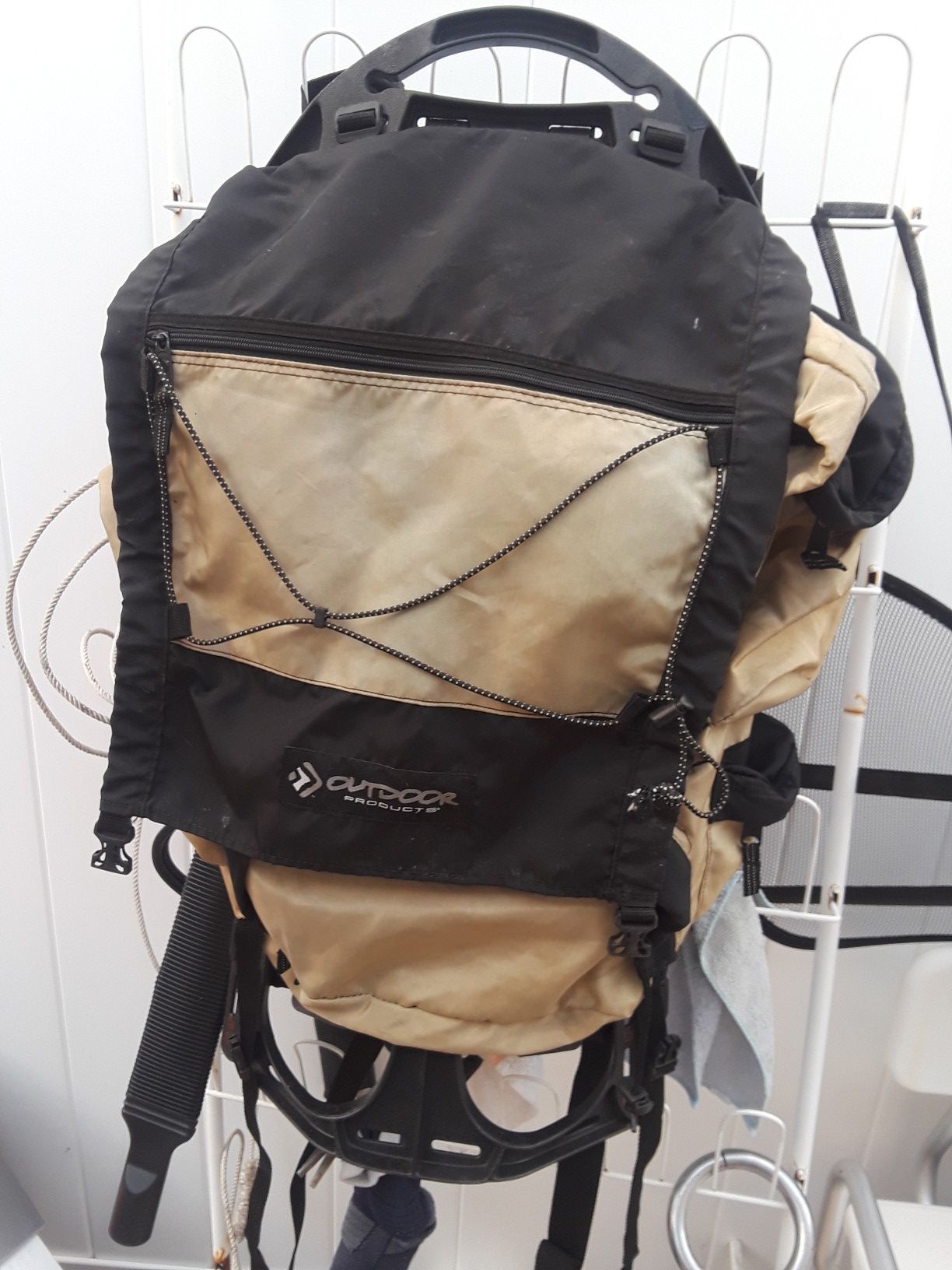 Outdoor products external frame backpack hiking camping trekking