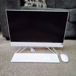 White HP 21.5" All-in-One PC 