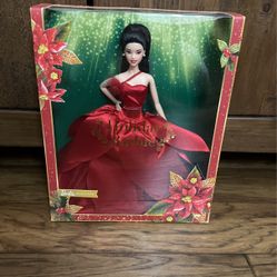 Barbie Doll Christmas Holiday 2022 Barbie Signature Collectible Straight Black Hair NEW!!