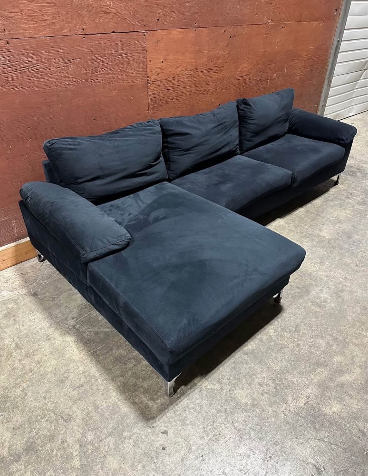 Black Velvet Sectional (Free Delivery)