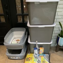 5- Cat Litter Boxes $15 Each