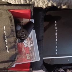 Playstation 3 And 4 One Remote and Wires And Cords And 3 Games Packed Nice And Neetvall Read Y To Ĝ O Home With Some Lucky Gamer