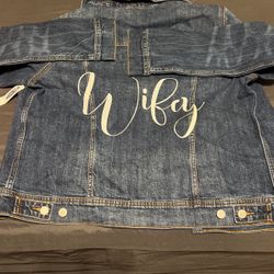 Wifey Jean Jacket Size Large 