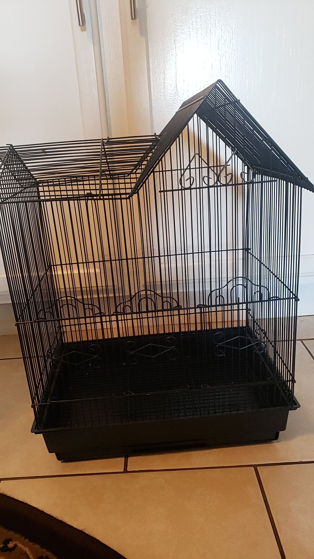 Navy blue bird cage (1 time used ) I will take a good offer too